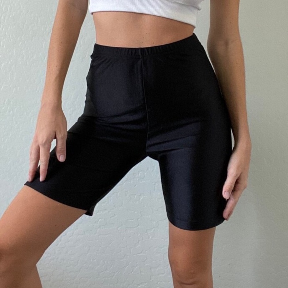 ARE YOU AM I Satin Biker Shorts